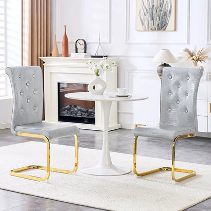 Elegant Faux Alligator Upholstered Dining Chairs