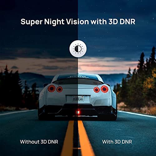 70mai A800S True 4K Dash Cam white sports car rear view, night vision split with 3D DNR on Tampa Home & Garden Store
