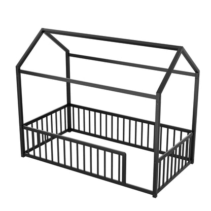 Cozy Montessori House Floor Bed and a Safety Rail