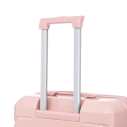 Pink hard-shell spinner luggage with telescoping handles and built-in combination lock on Tampa Home & Garden Store