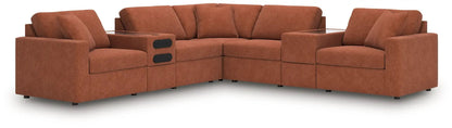 Modmax Spice sectional sofa in rust orange fabric, modular by Unique Piece Furniture on Tampa Home & Garden Store