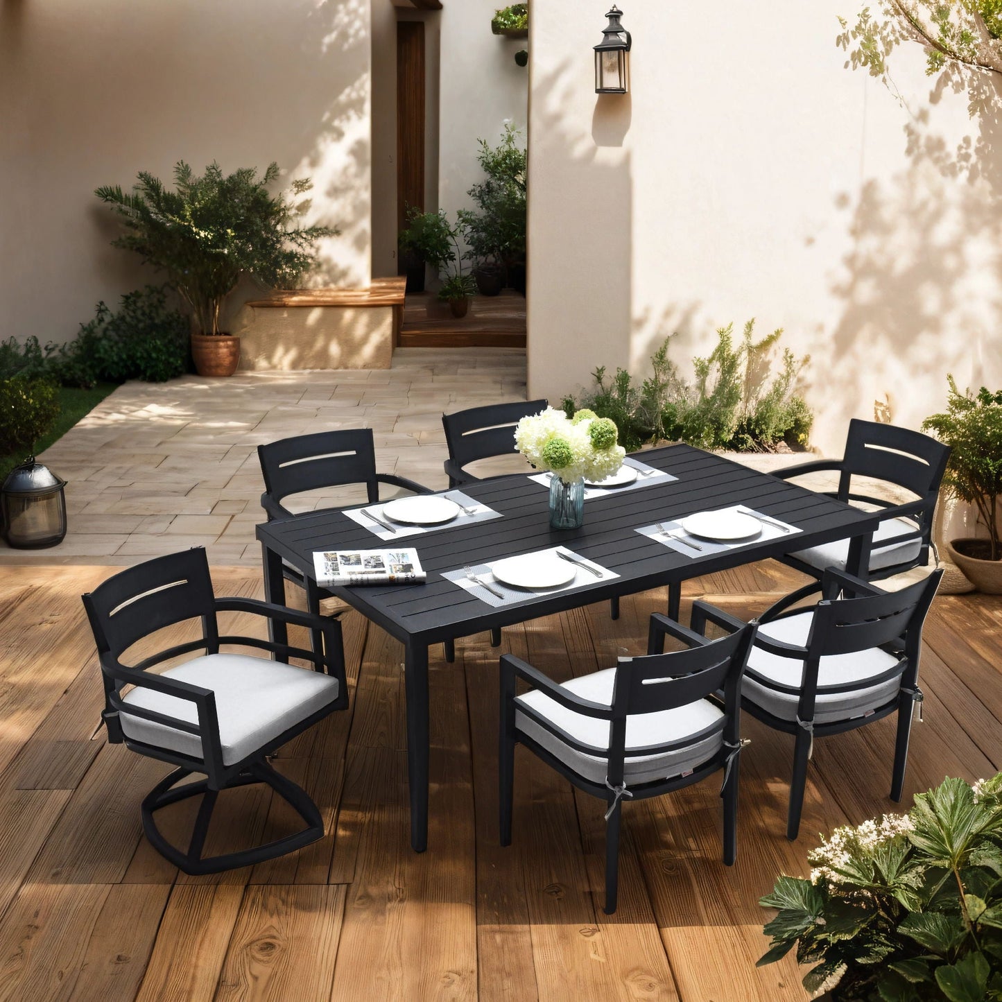 Aluminum Outdoor Patio Dining Table With Legs