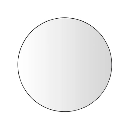 Round Wall Vanity Mirror in Black Metal Frame