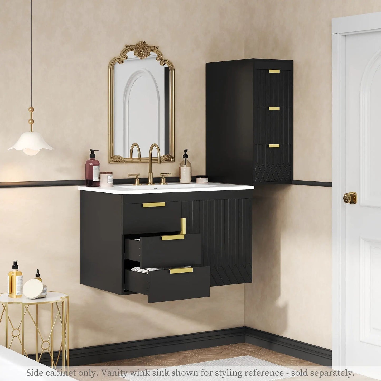 Modern Wall Mounted Floating Cabinet with Drawers