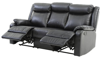 Contemporary three-seater reclining black leather sofa by Unique Piece Furniture on Tampa Home & Garden Store
