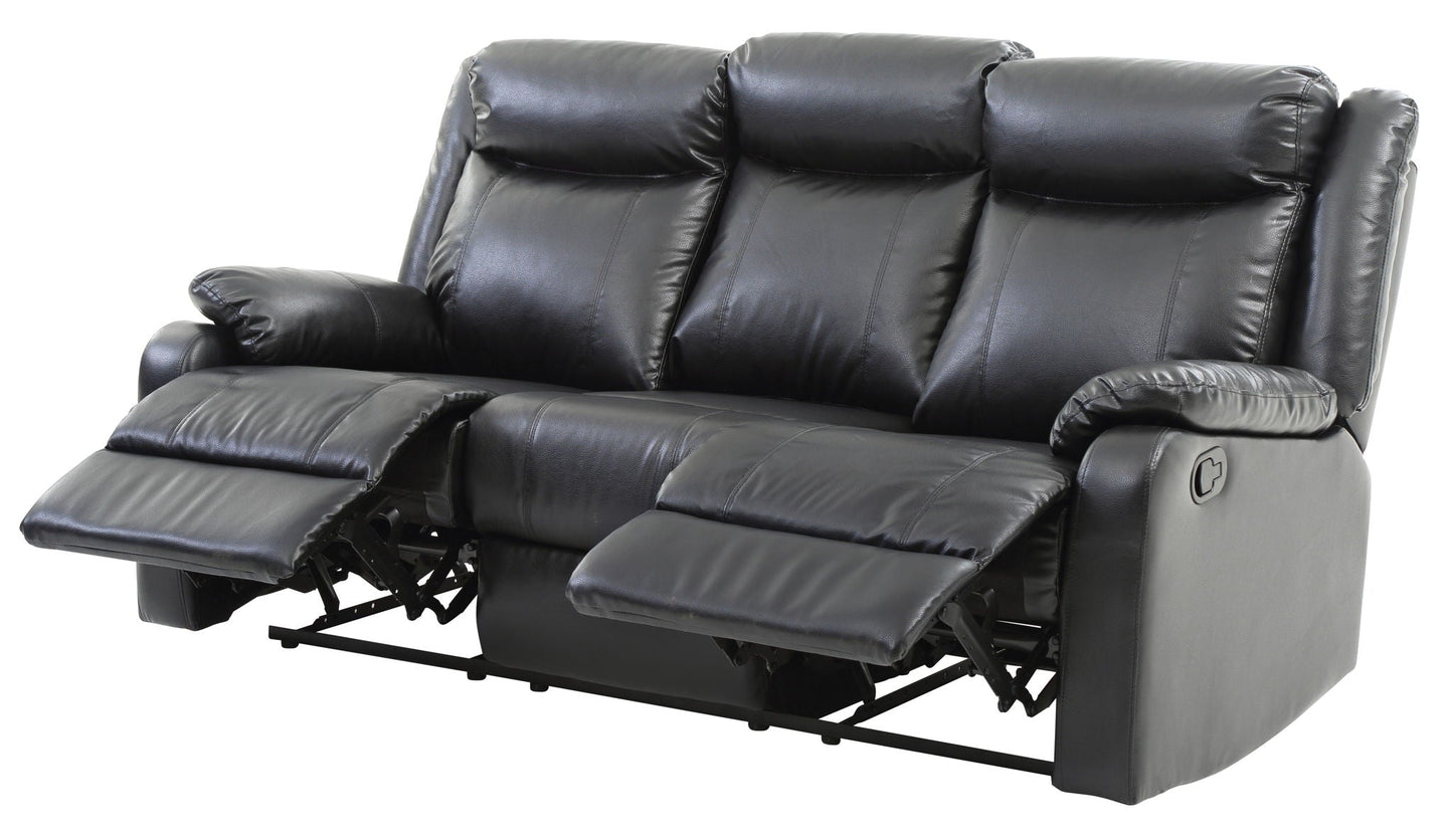 Contemporary three-seater recliner sofa in black leather by Unique Piece Furniture on Tampa Home & Garden Store