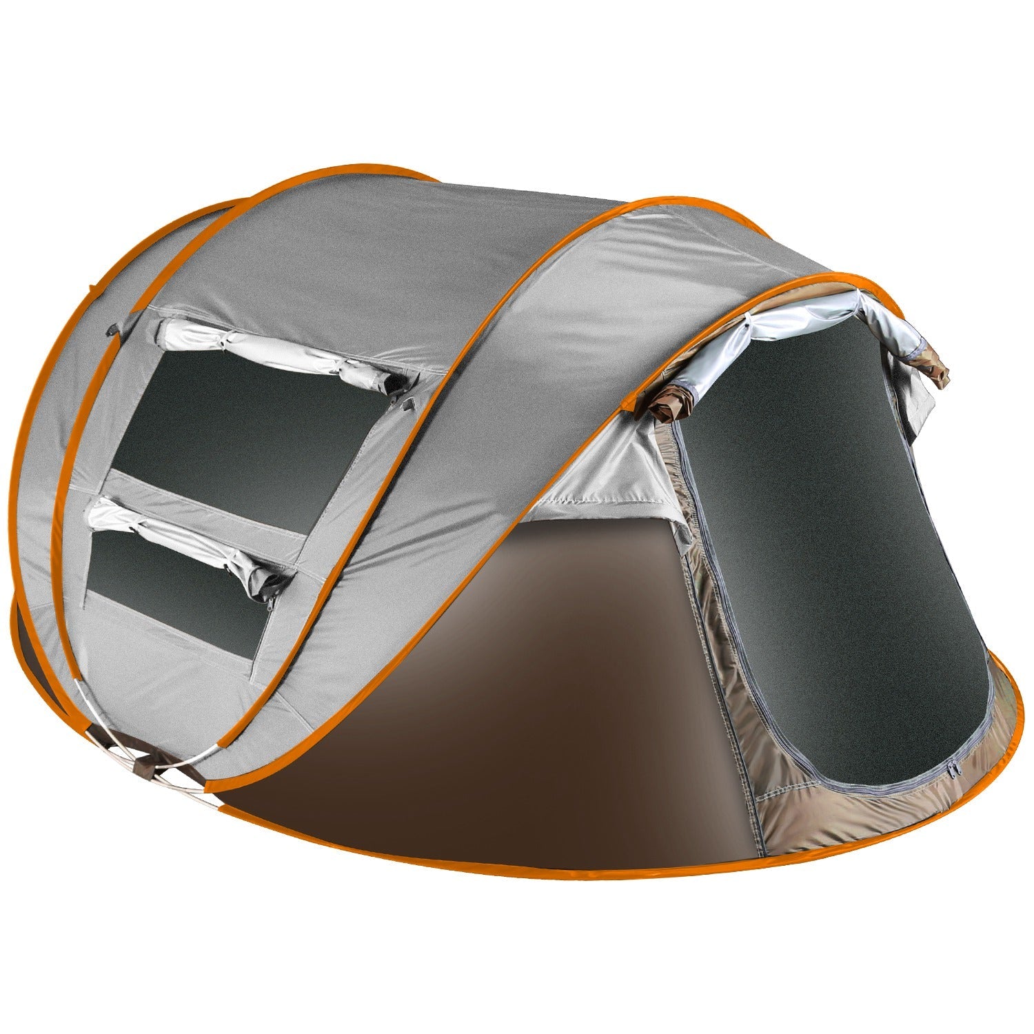 GemGear 3-4 Person Pop-Up Tent with orange frame, waterproof fabric on Tampa Home & Garden Store