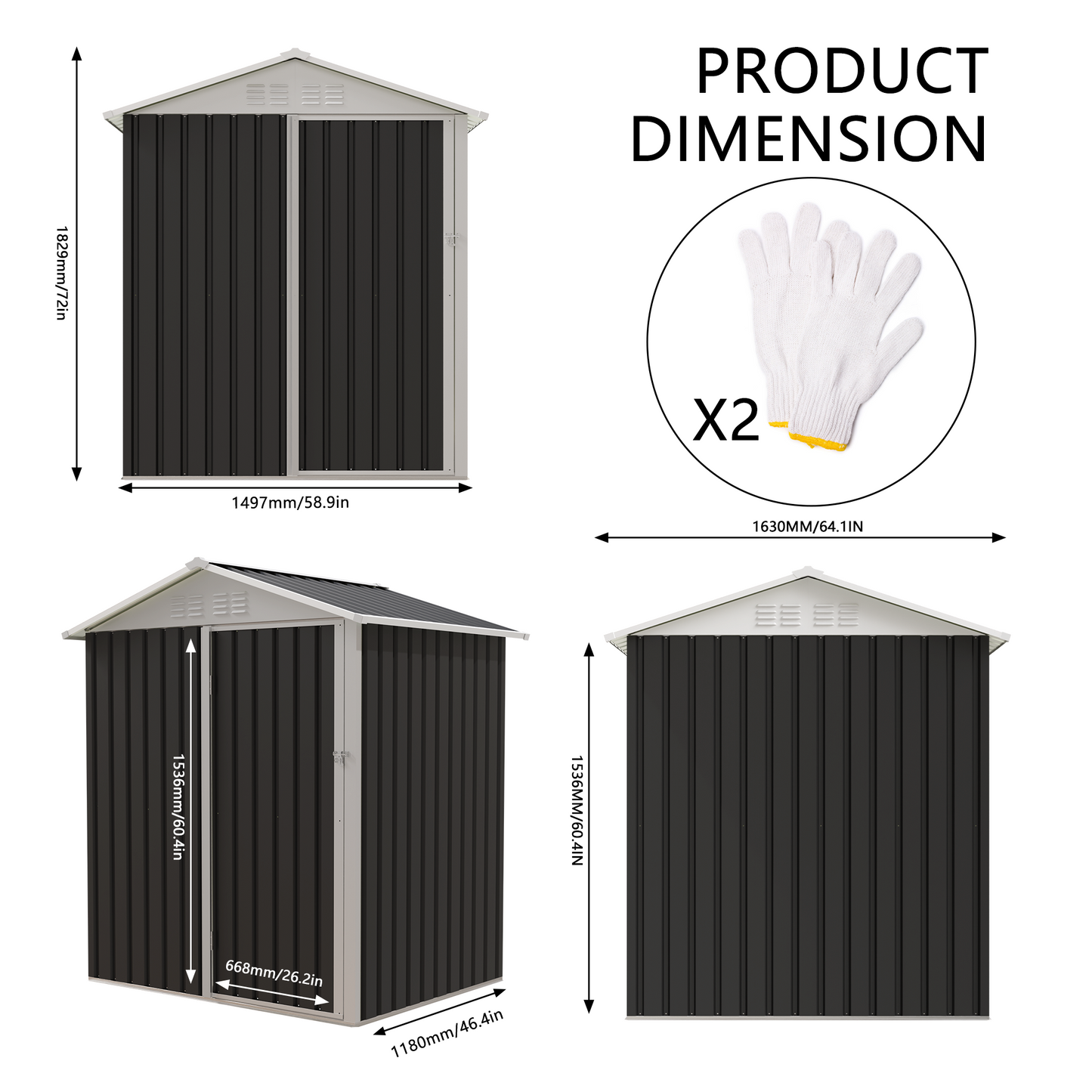 Sturdy Metal and Outdoor Shed with a Hinge Door