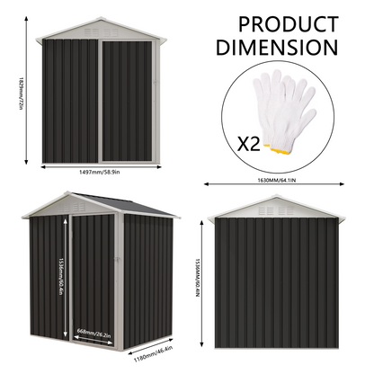 Sturdy Metal and Outdoor Shed with a Hinge Door