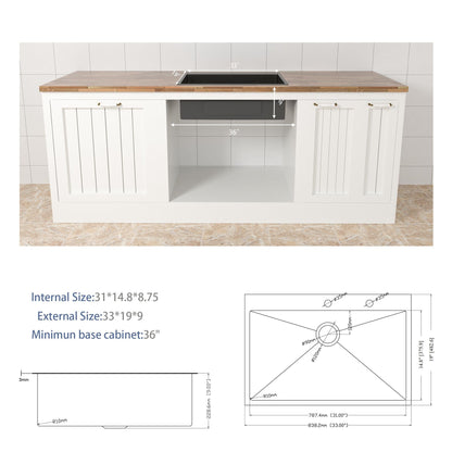 Topmount stainless steel kitchen sink by HouseOfZazla, drop-in style with black basin on Tampa Home & Garden Store