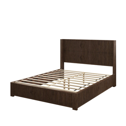 Modern Platform Bed Frame with Tall Headboard