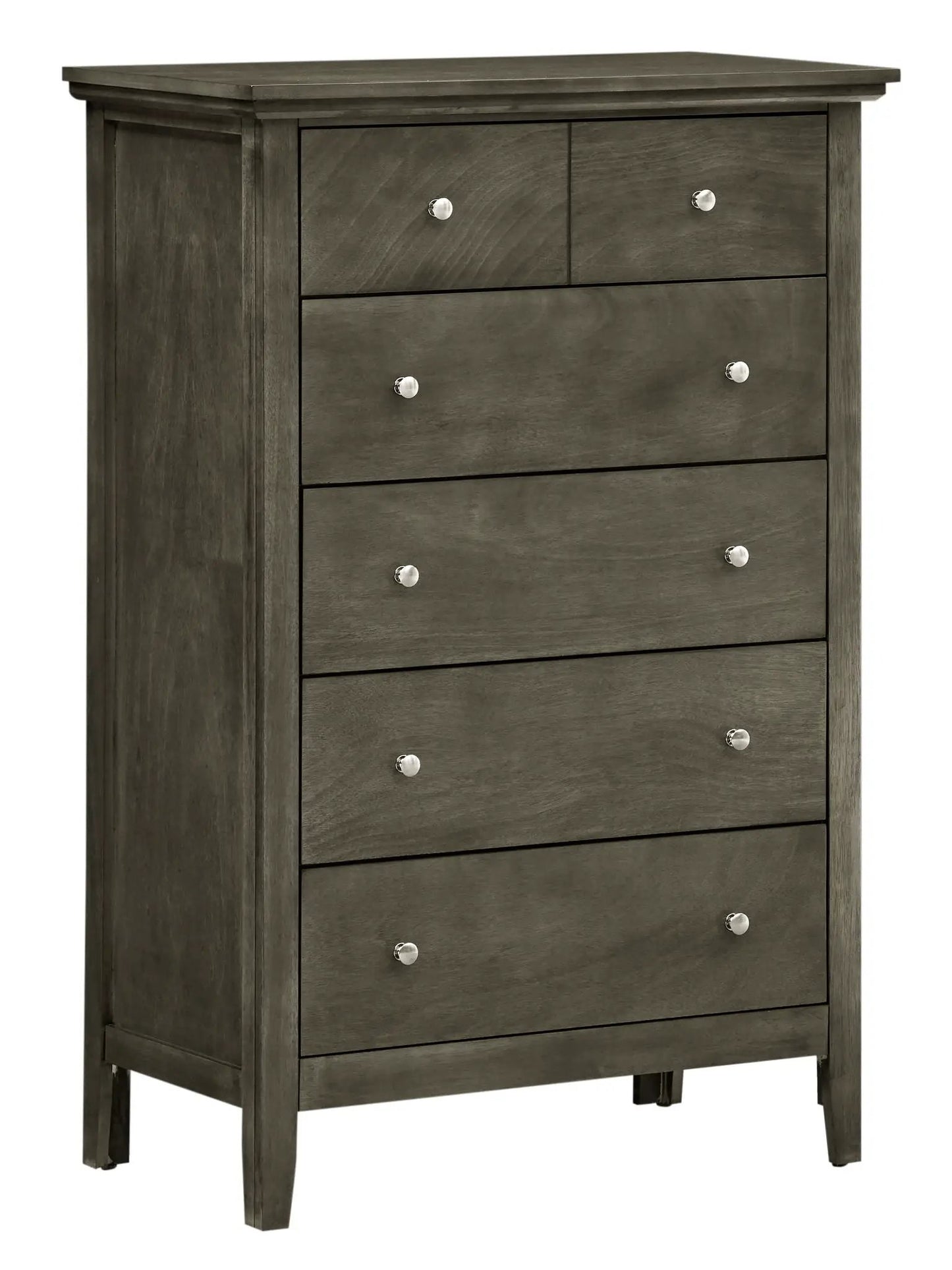 Hammond chest of drawers in dark espresso wood with silver knob pulls on Tampa Home & Garden Store