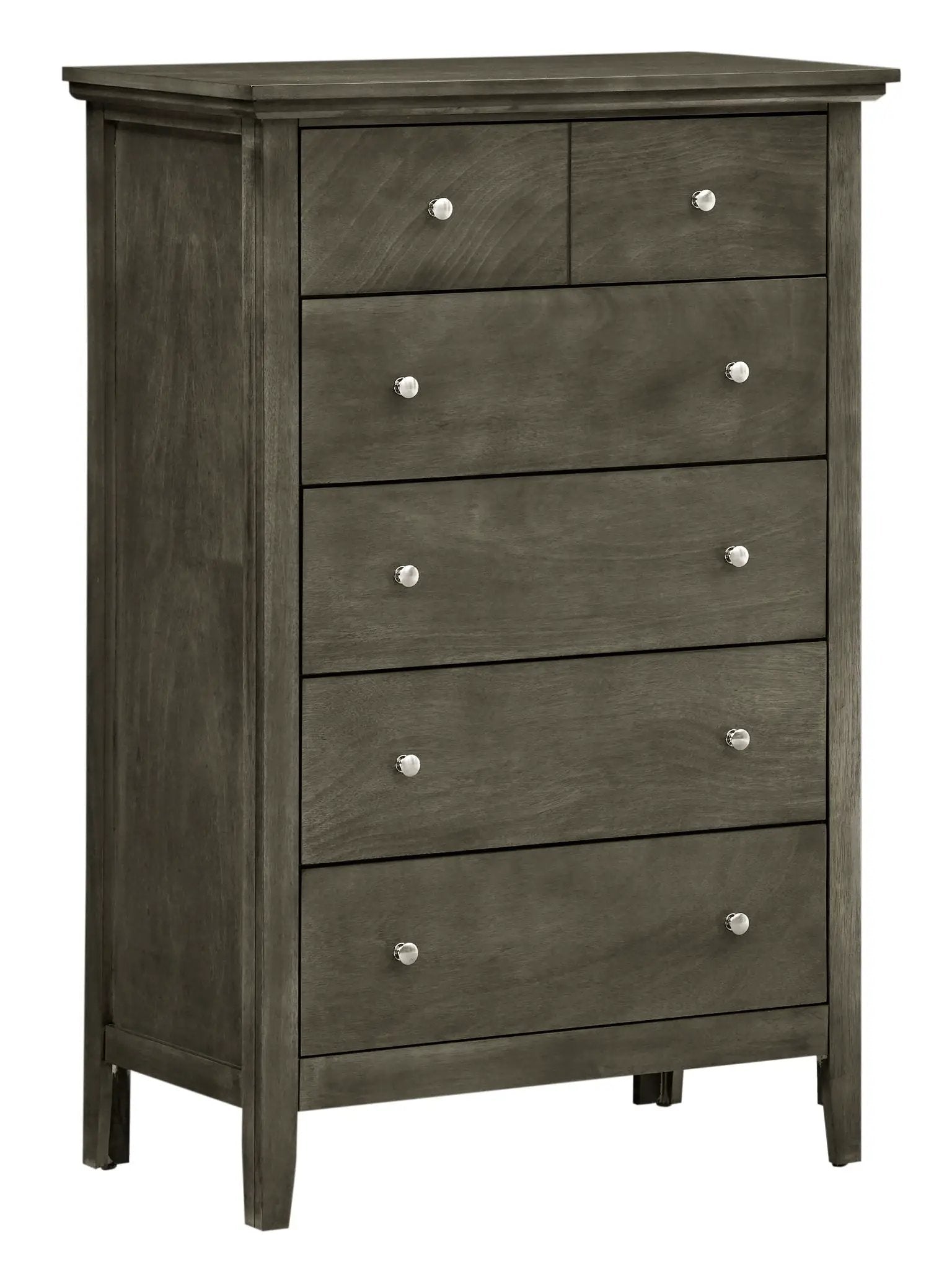 Hammond chest of drawers in dark espresso wood with silver knob pulls on Tampa Home & Garden Store
