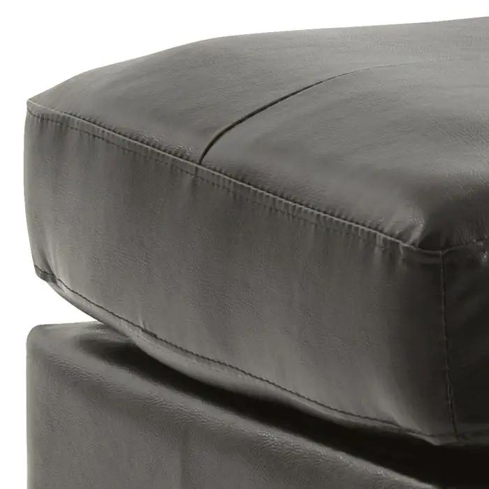 Casual Ottoman For Stylish Spaces gray faux leather with stitched seam Unique Piece Furniture on Tampa Home & Garden Store