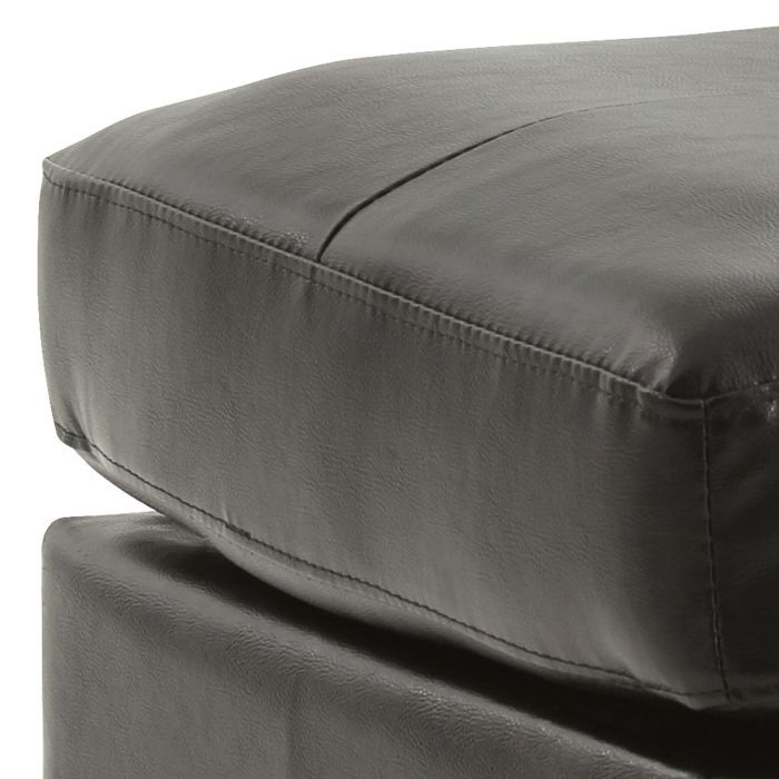 Upholstered ottoman in dark gray faux leather with stitched seams, HouseOfZazla on Tampa Home & Garden Store