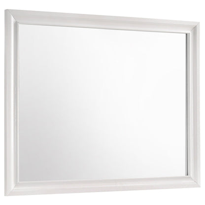 Annie 4 Piece Bedroom Set by HouseOfZazla, silver framed mirror panel with beveled edge on Tampa Home & Garden Store