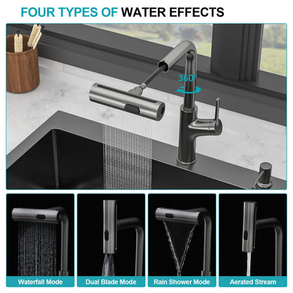Stainless Steel Kitchen Sink with Pull Faucet