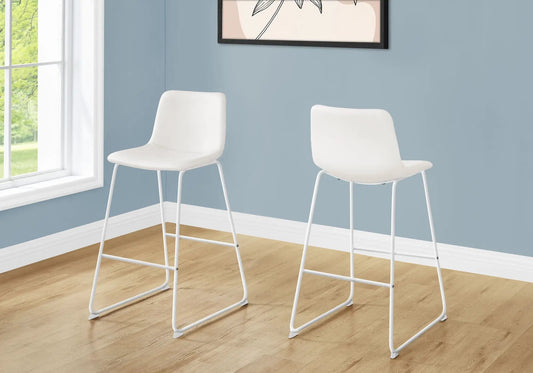 Bar height office chairs, white with metal legs, two units, by Unique Piece Furniture on Tampa Home & Garden Store