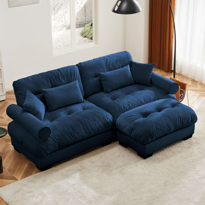 Oversized modular sectional sofa in blue with movable ottoman HouseOfZazla living room set on Tampa Home & Garden Store