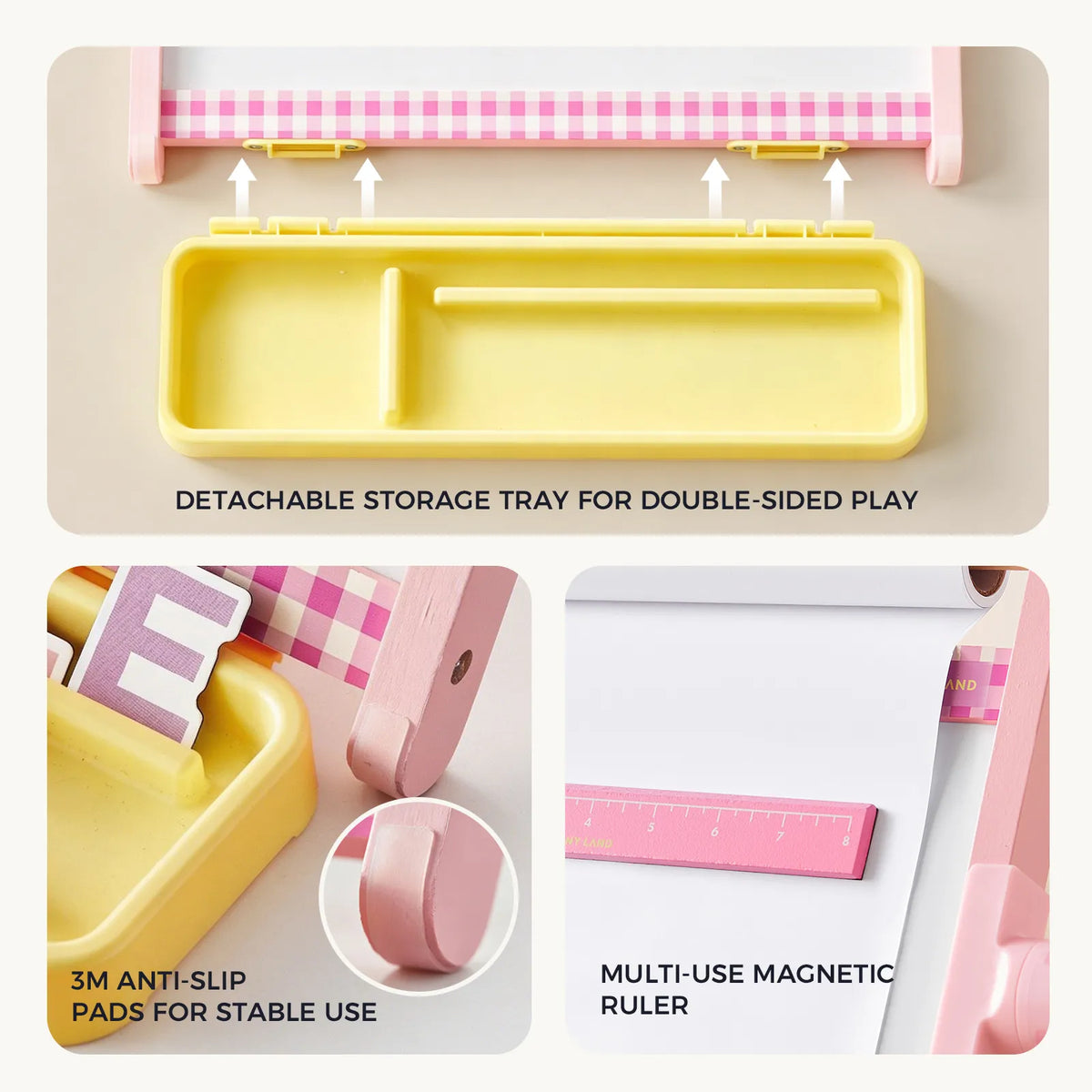 Tiny Land INC Double-Sided Magnetic Tabletop Easel with yellow detachable storage tray on Tampa Home & Garden Store