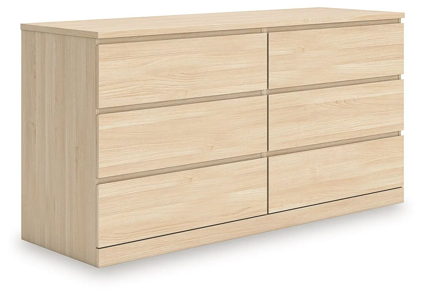 Onita White Six Drawer Dresser Ball Bearing Glide