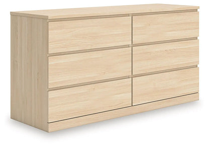 Onita White Six Drawer Dresser Ball Bearing Glide