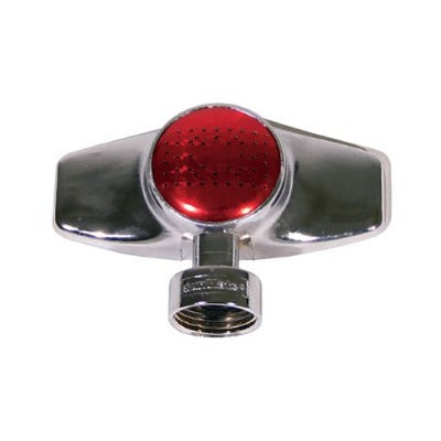 Small Area Sprinkler 58023 hose end, Orbit Irrigation, chrome body, red spray plate on Tampa Home & Garden Store