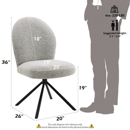 Side chair with swivel, gray textured fabric upholstery, set of 2, Unique Piece Furniture on Tampa Home & Garden Store