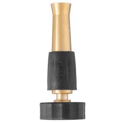 Orbit Irrigation 4 In. Adjustable Nozzle hose end with brass body and black grip on Tampa Home & Garden Store