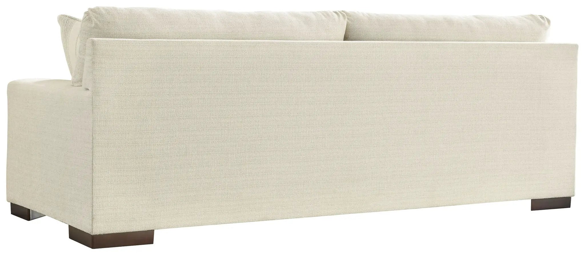 Maggie sofa by Unique Piece Furniture, beige fabric stationary sofa with dark wooden legs on Tampa Home & Garden Store