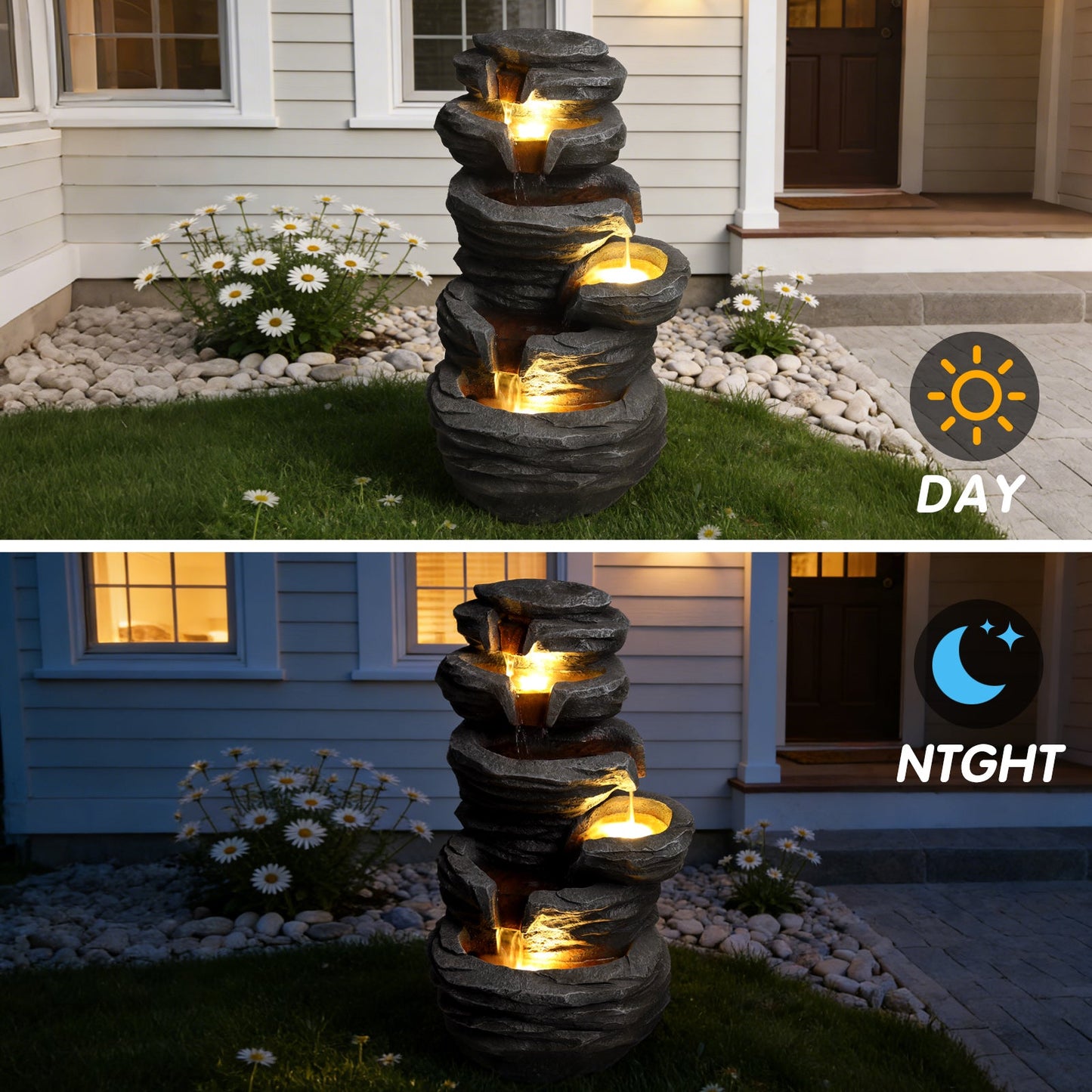 Outdoor Resin Waterfall Fountain for Garden