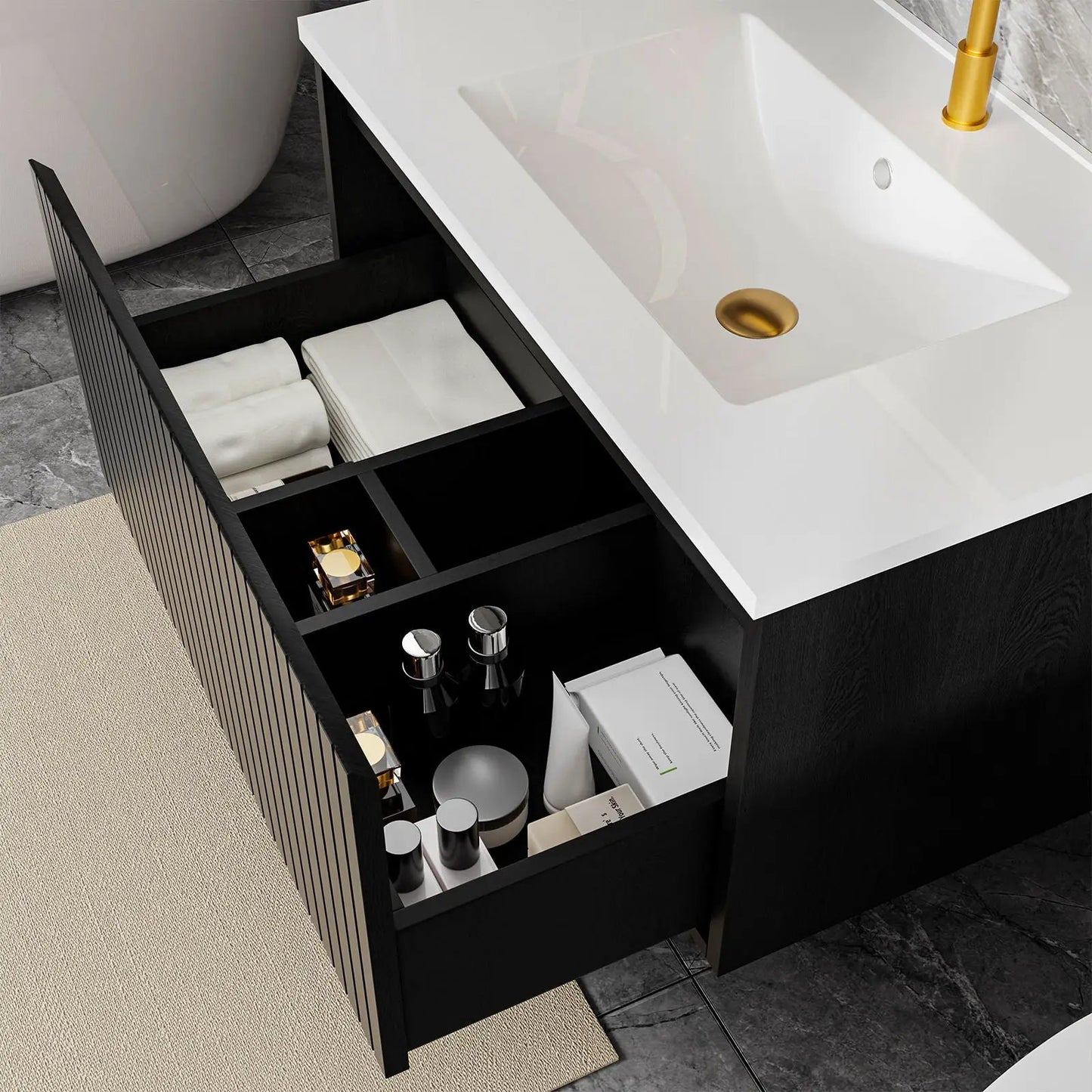 Wall Mounted Floating Bathroom Vanity With Sink