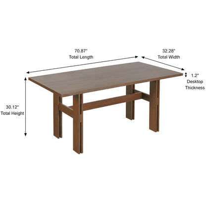 Modern Solid Wood Dining Table with Six Chairs
