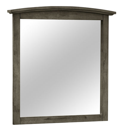 Wall Mirror by HouseOfZazla with curved wood veneer frame in brown finish on Tampa Home & Garden Store