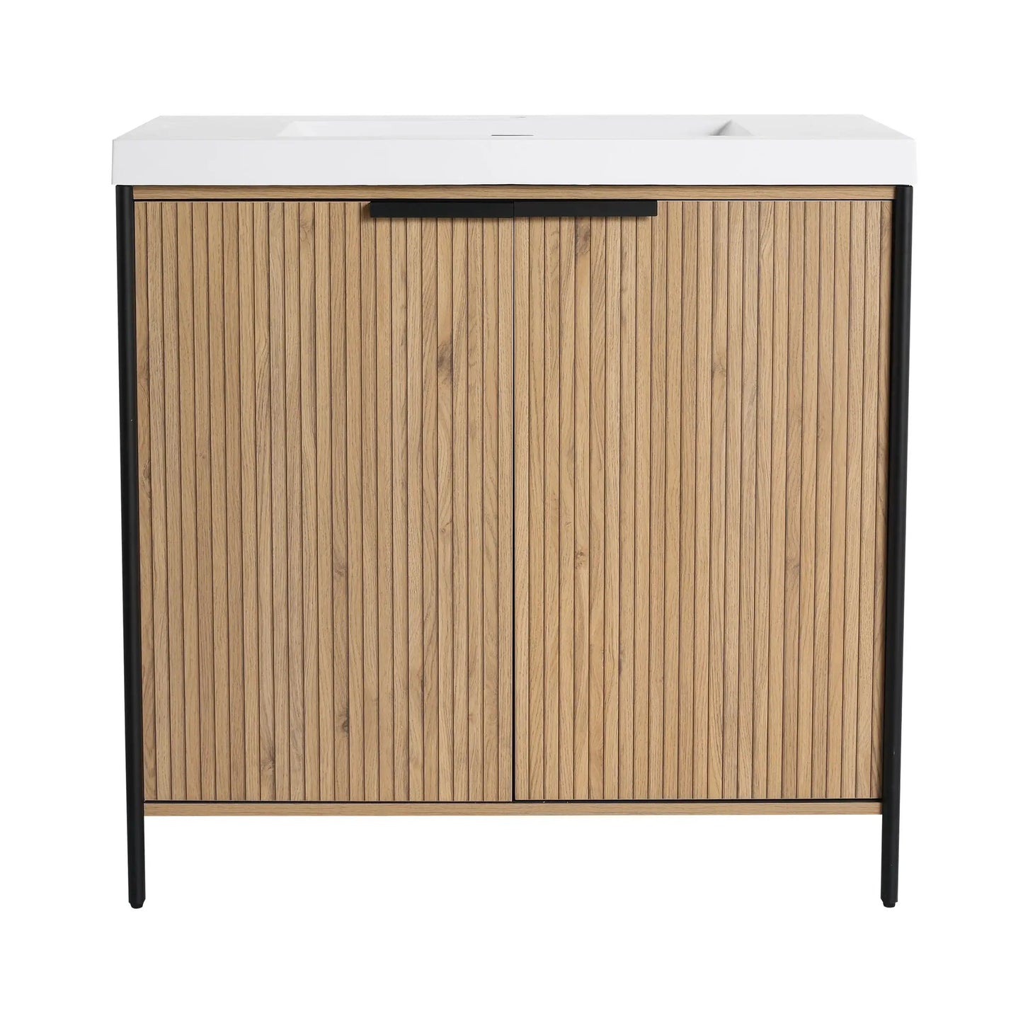 Modern Freestanding Vanity With Resin Sink