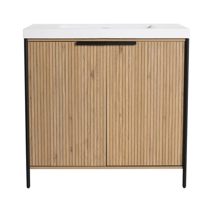 Modern Freestanding Vanity With Resin Sink