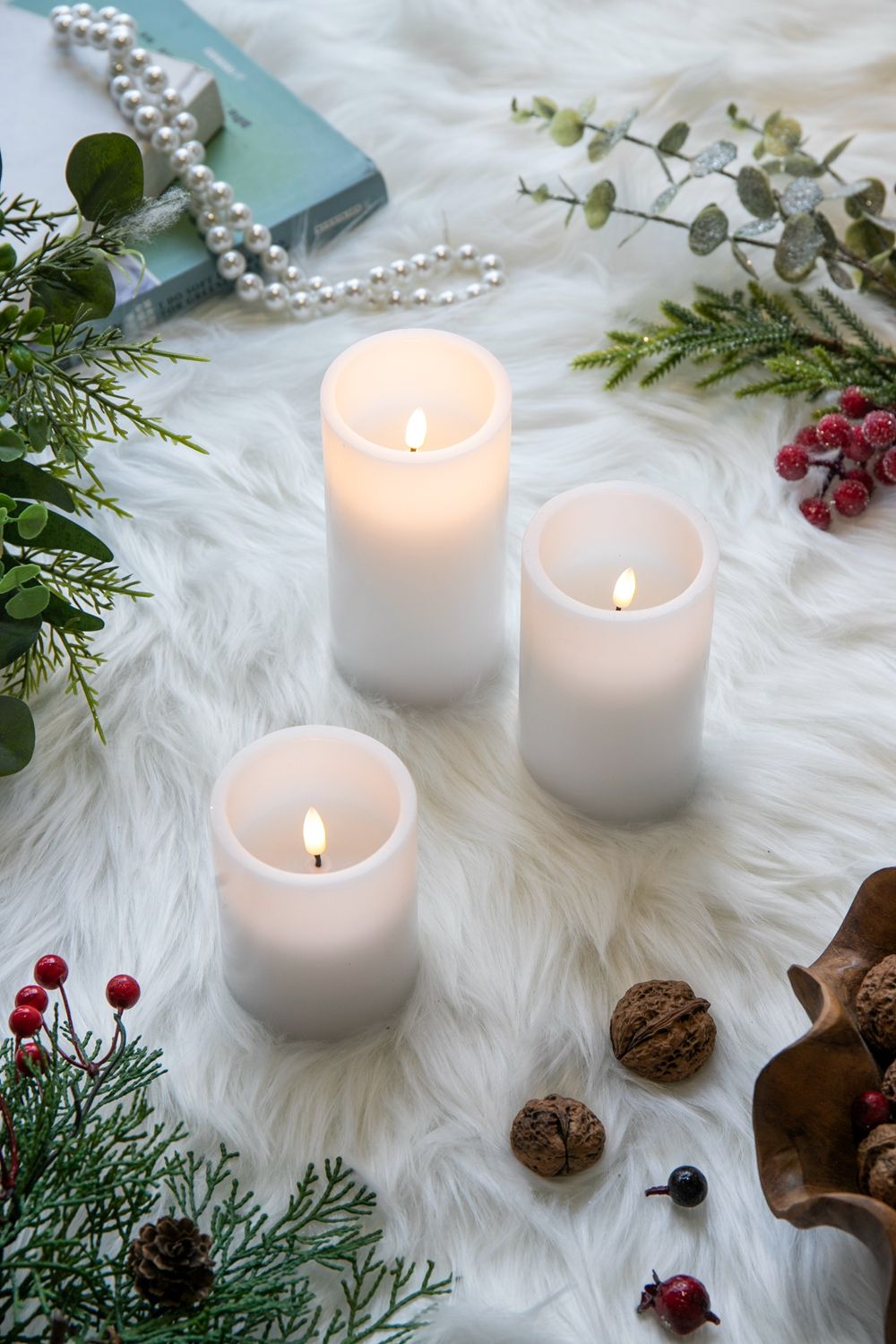 Led Candles With Remote Timer Set Of 3 White