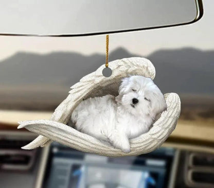 Car Pendant Sleeping Dog Angel Decor Hanging