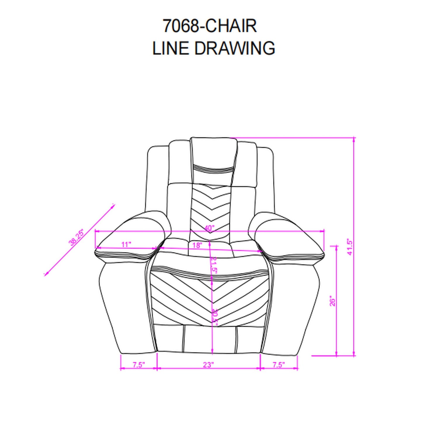 Classic Gray Power Recliner With LED and Storage