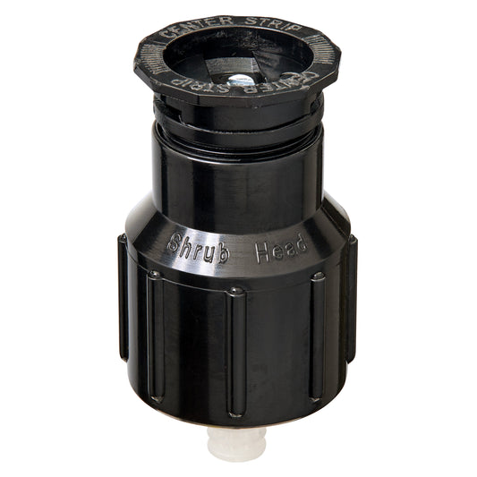 Shrub Head with center-strip insert nozzle, black plastic sprinkler head on Tampa Home & Garden Store