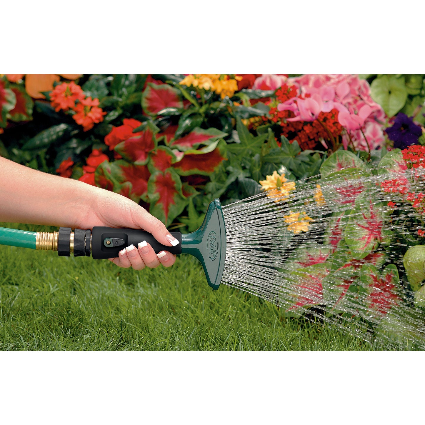Aluminum Fan Spray Shower Nozzle with Shut-Off Lever