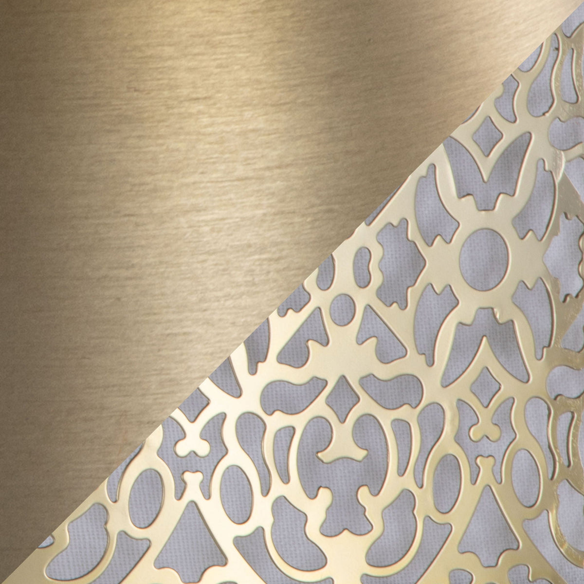 Ashland Contemporary Floor Lamp Laser Cut by HouseOfZazla, gold metal with laser-cut panels on Tampa Home & Garden Store