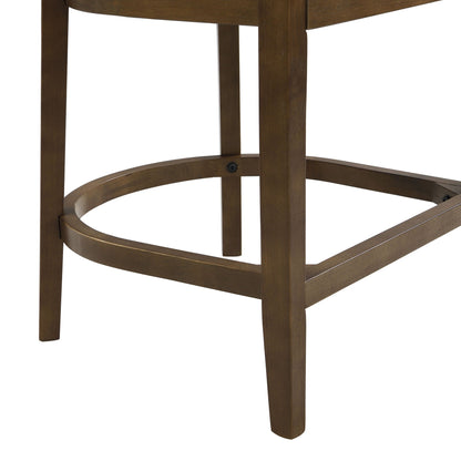Modern rubberwood counter stool set with upholstered seats brown finish HouseOfZazla on Tampa Home & Garden Store