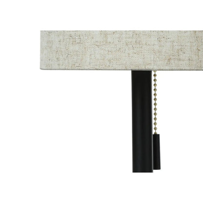 Table lamp set of 2 with nickel finish, textured beige fabric shade and pull chain on Tampa Home & Garden Store