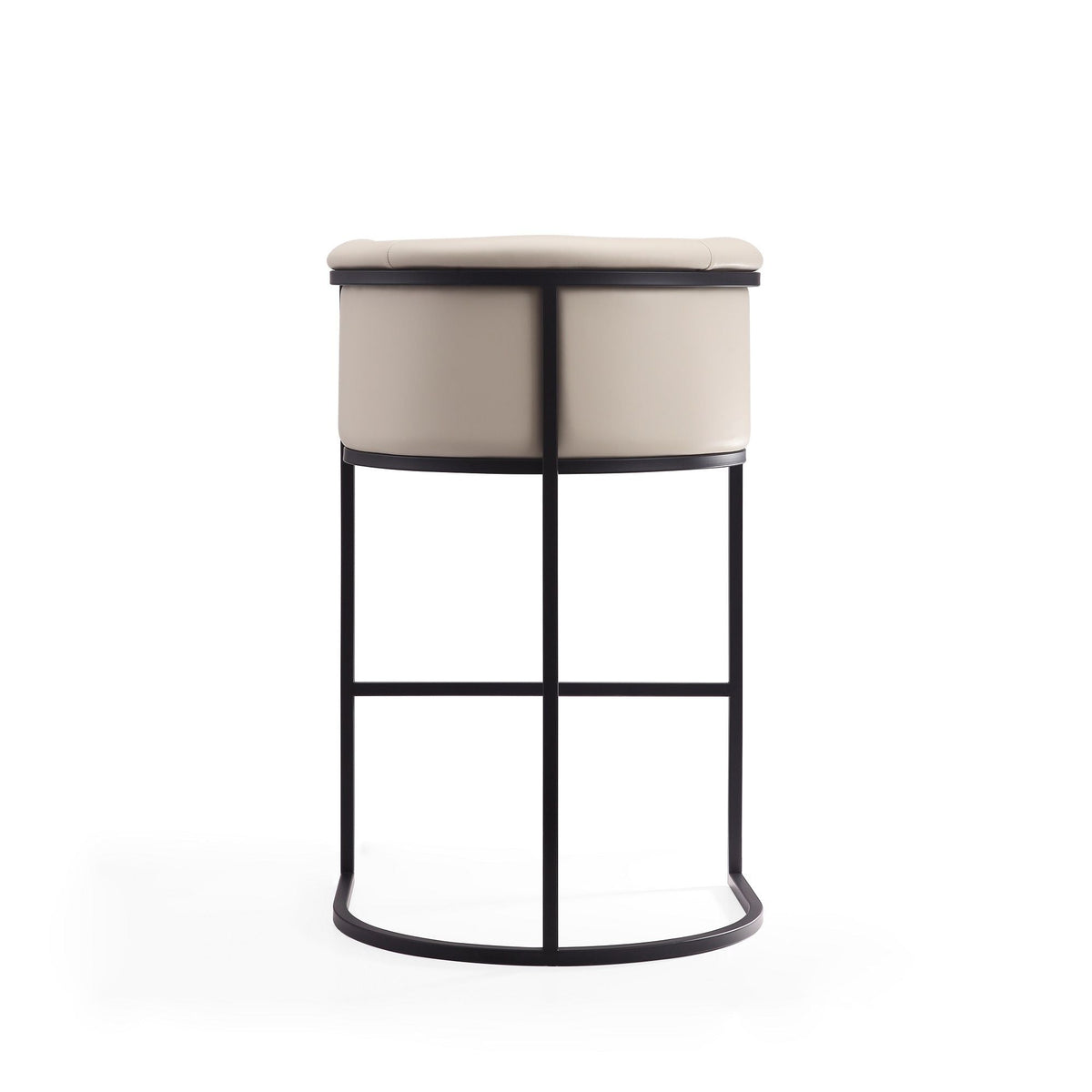 Cosmopolitan Stool with upholstered beige seat and black metal frame, counter height on Tampa Home & Garden Store