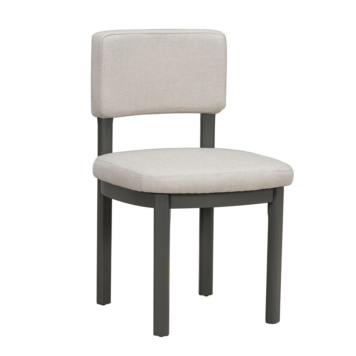 Dining chair beige upholstered back and seat with dark legs HouseOfZazla 7-piece dining set on Tampa Home & Garden Store