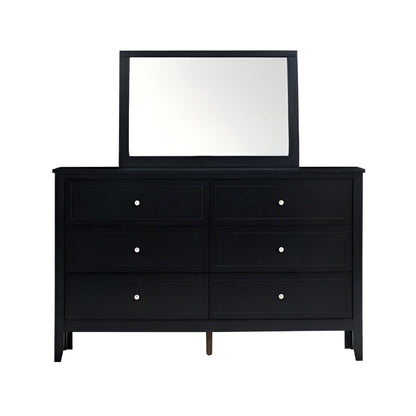Spacious 6 Drawer Dresser in black with silver knobs and matching mirror by HouseOfZazla on Tampa Home & Garden Store