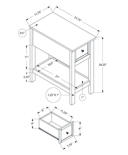 Accent End Table 2-tier narrow with storage drawer HouseOfZazla charming design on Tampa Home & Garden Store