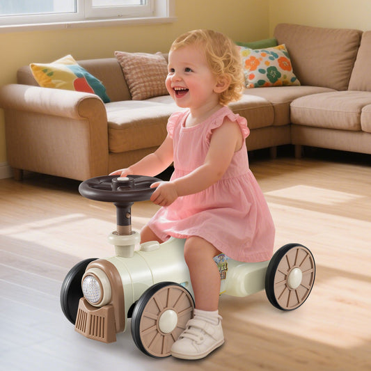Ride on Toy with Steering Wheel and Train Whistle Sound Button - Tampa Home & Garden Store