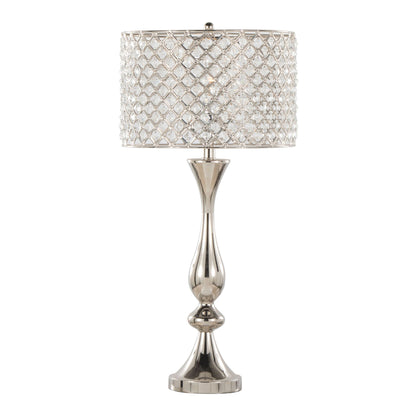 Topaz contemporary table lamp by HouseOfZazla with crystal lattice shade and polished metal base on Tampa Home & Garden Store